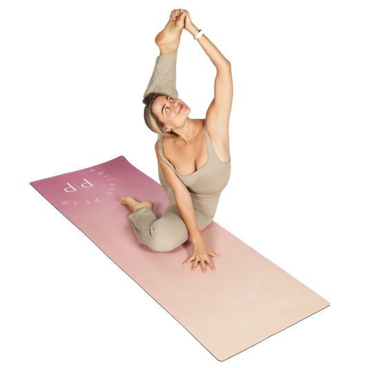 OMBRE LOGO Non-Slip Suede Top 4mm Thick Yoga Mat With Strap