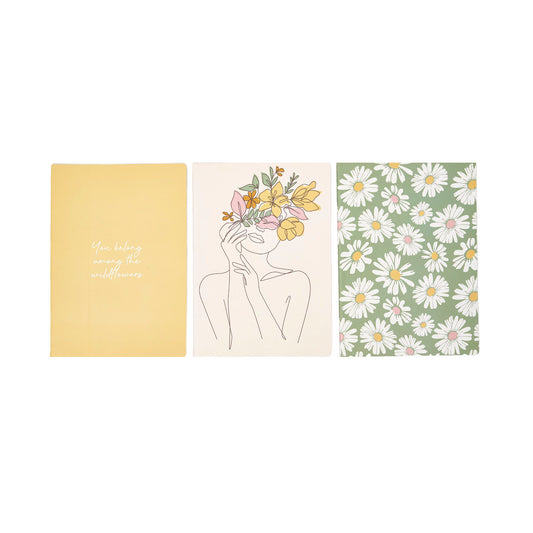 Set of 3 Wildbloom B5 Size Notebooks