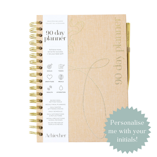 Oatmeal Linen 90 Day Planner + Pen B5 Size