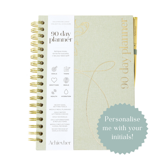 Sage Linen 90 Day Planner + Pen B5 Size