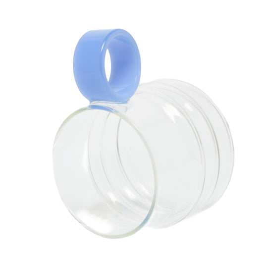 Oh Glass Mug, Blue Handle