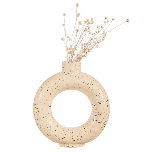 Sand Terrazzo Speckled Circle Vase Large