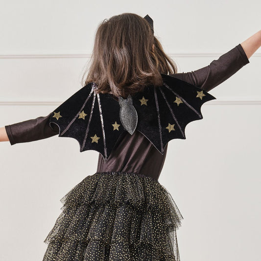 Black & Gold Halloween Bat Wings