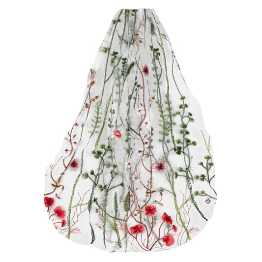 Floral Embroidered Veil