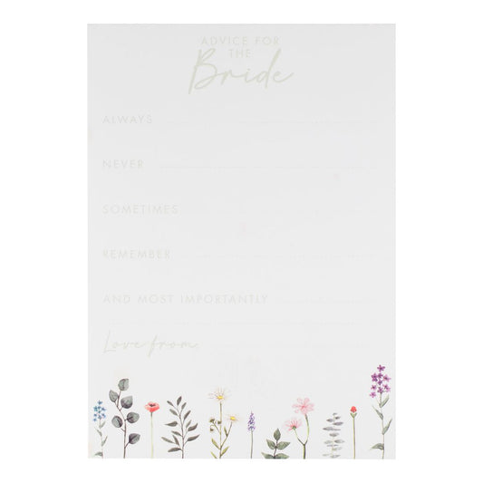 Advice Cards - Floral Advice to the Bride Cards