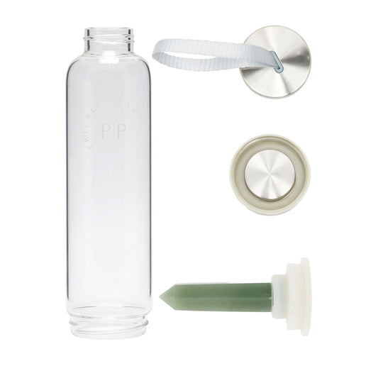 Green Aventurine 'Heal' Interchangeable Crystal Water Bottle