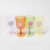 Poolside Wine Glass Rio Sun Multi Set of 4