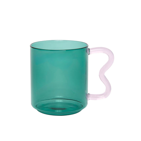 Decor Curve Glass Mug, Green