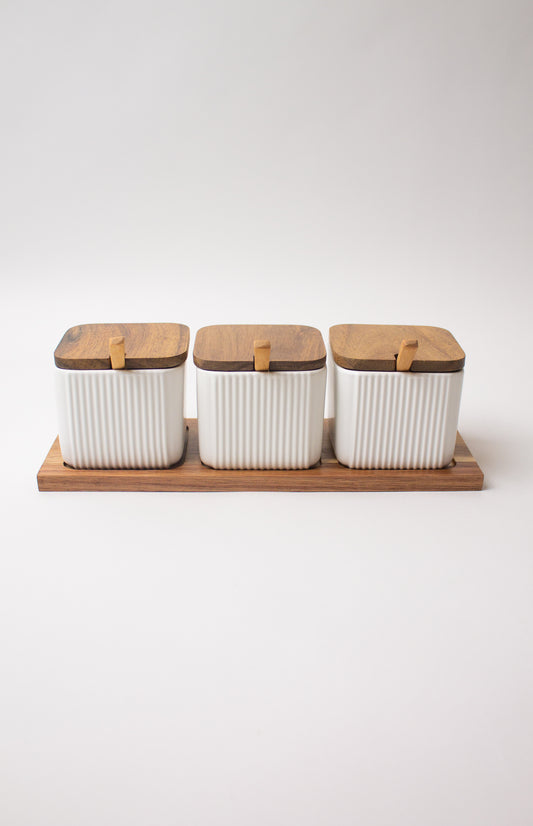 3pc Ceramic Jar Set