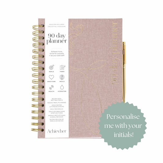 Plum Linen 90 Day Planner + Pen B5 Size
