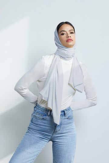 Modest Beyond Sustainable Recycled Chiffon Hijab - Grey