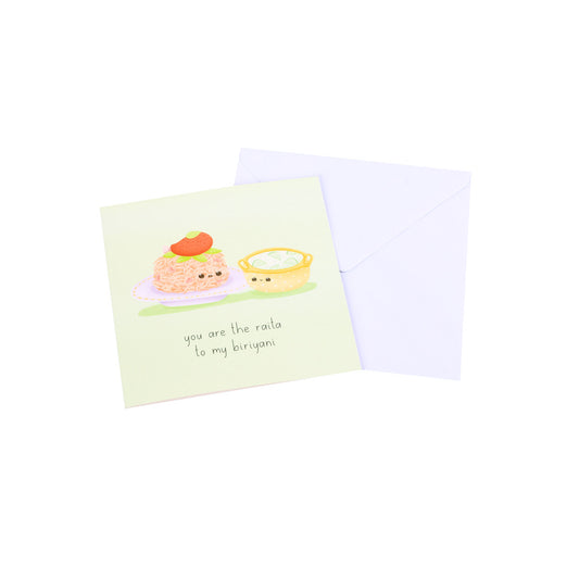 Food Couples Greeting Card - Biryani & Raita