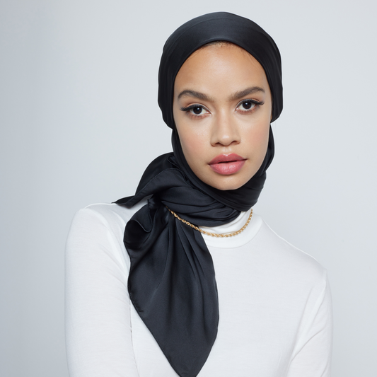 Modest Beyond Sustainable Recycled Satin Hijab - Black