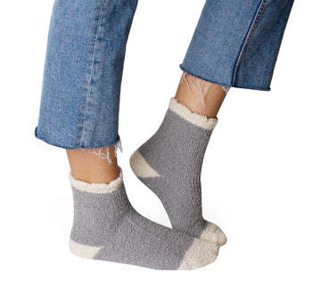 Grey Cozy Slipper Socks