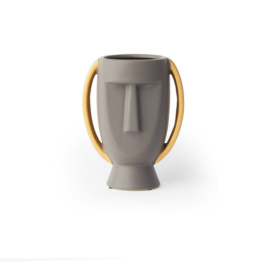 'Stoic' Binaural Vase, Pebble Grey