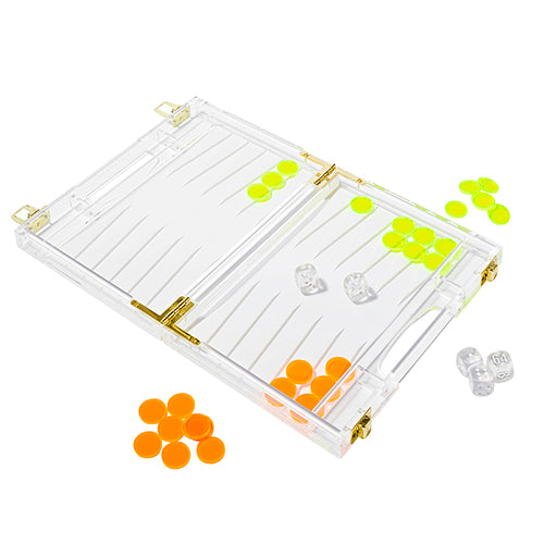 Mini Lucite Backgammon Set