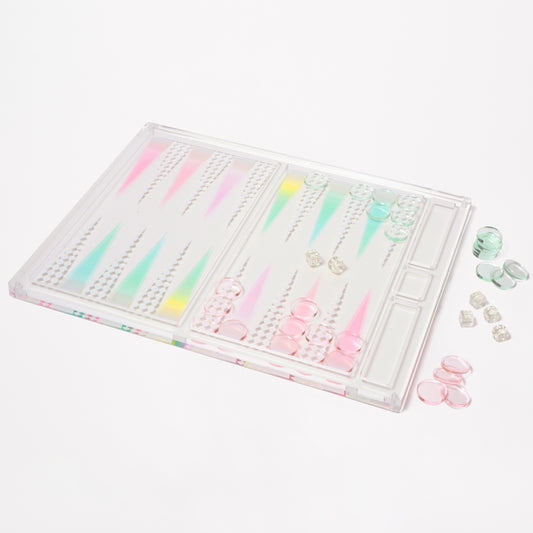 Lucite Table Top Backgammon Aurora