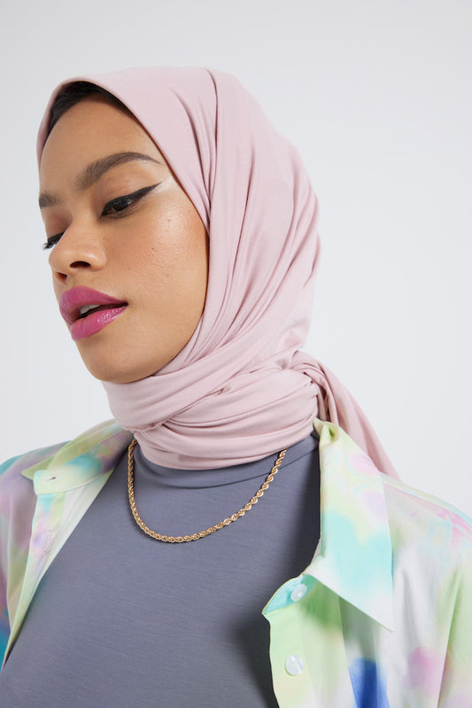 Modest Beyond Organic Bamboo Jersey Hijab - Crepe Pink