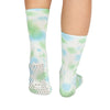 Tie Dye Blue & Green Grippy Crew Yoga/Pilates Socks