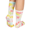 Tie Dye Pink & Yellow Grippy Crew Yoga Socks