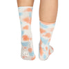 Tie Dye Blue & Orange Grippy Crew Yoga/Pilates Socks