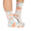 Tie Dye Blue & Orange Grippy Crew Yoga/Pilates Socks