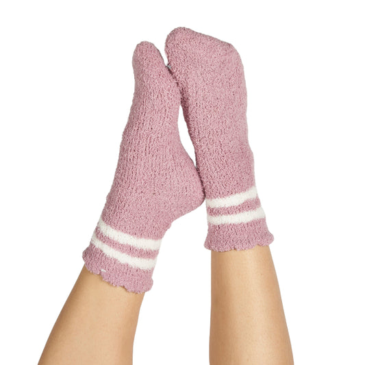 Pink Cozy Striped Socks