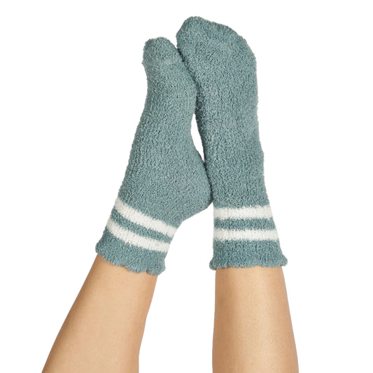 Sage Green Cozy Striped Socks