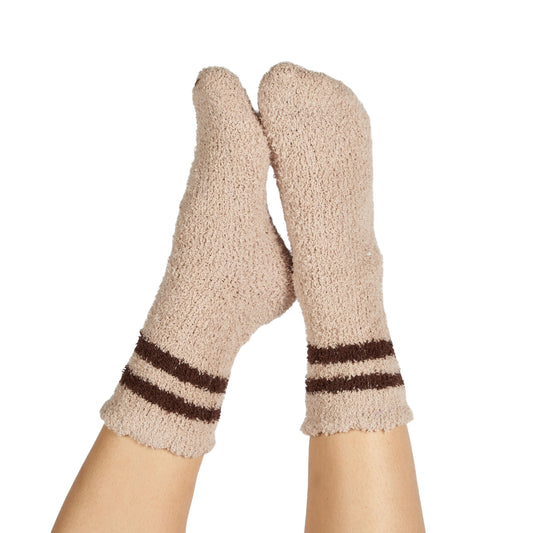 Beige Cozy Striped Socks