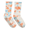 Tie Dye Blue & Orange Grippy Crew Yoga/Pilates Socks