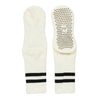 White Striped Grippy Crew Yoga/Pilates Socks