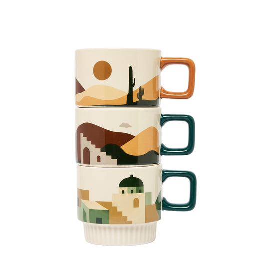 Set of 3 Stacking Desert Mugs