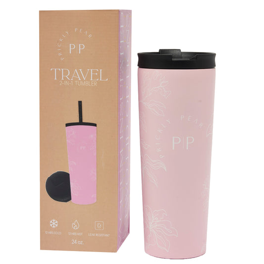 Travel 24 oz 2 in 1 Tumbler - Floral Pink