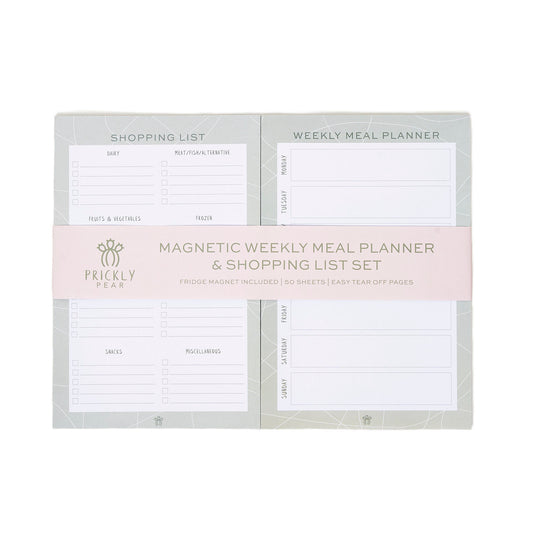 Swirl Weekly Meal Planner & Shopping list with magnetic panel on the back of each