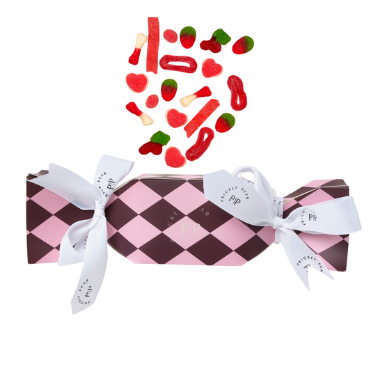 Personalised Festive Halal Candy Filled Cracker - Jinglebell Check - 200g