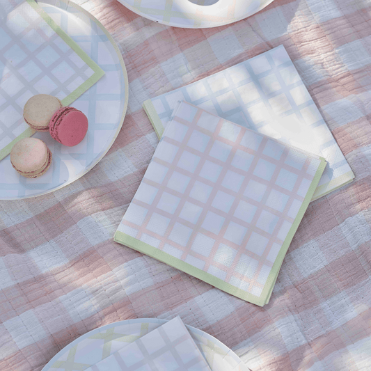 Easter Gingham Napkins pack of 16