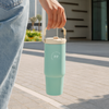 30 Oz Top Handle Hydrator 2.0 Water Bottle - Sage Green Logo
