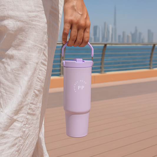 30 Oz Top Handle Hydrator 2.0 Water Bottle -  Lilac Logo