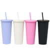 White Water Bottle With Straw