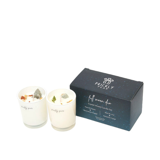 The 'Full Moon' Crystal Candle Duo