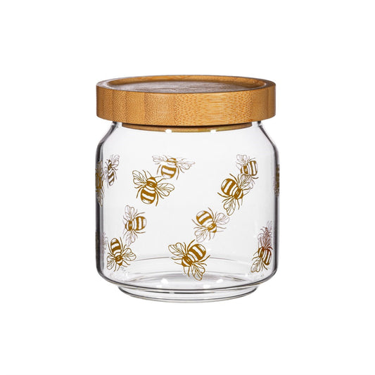 Vintage Bee Glass Storage Jar - Small