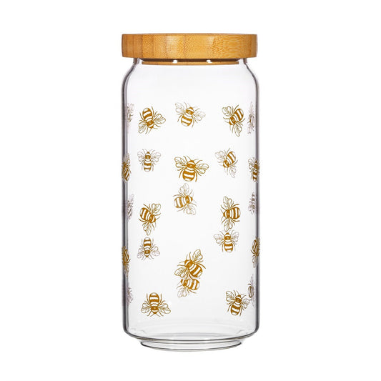 Vintage Bee Glass Storage Jar - Large