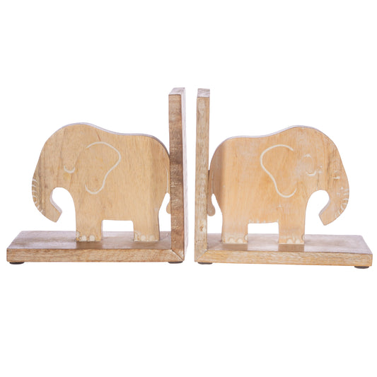 Elephant Wooden Bookends