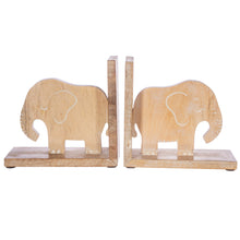  Elephant Wooden Bookends