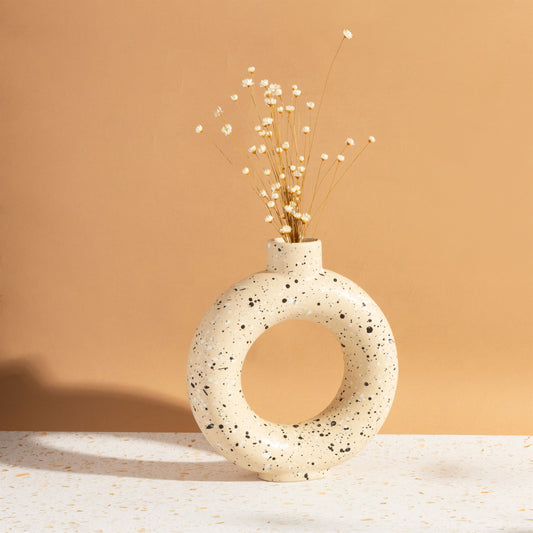 Sand Terrazzo Speckled Circle Vase Large