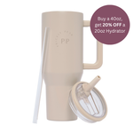 40 Oz Hydrator Water Bottle - Tan Logo