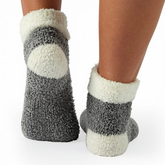 Dark Grey/White Cozy Slipper Socks