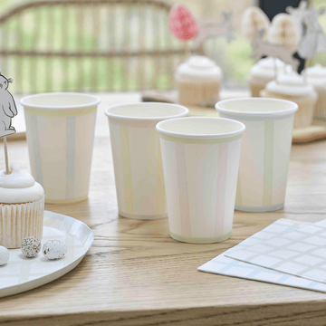 Easter Pastel Stripe Paper Cups pack of 8