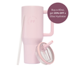 40 Oz Hydrator Water Bottle - Pastel Pink Logo
