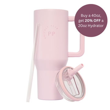 40 Oz Hydrator Water Bottle - Pastel Pink Logo